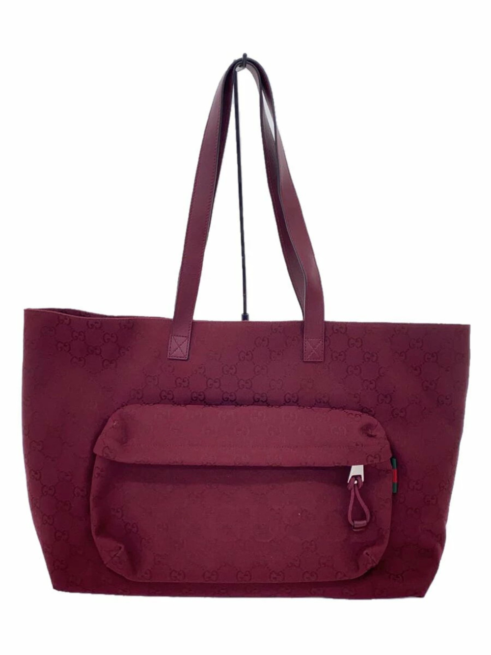 Gucci Tote Bag Canvas Burgundy Red All over